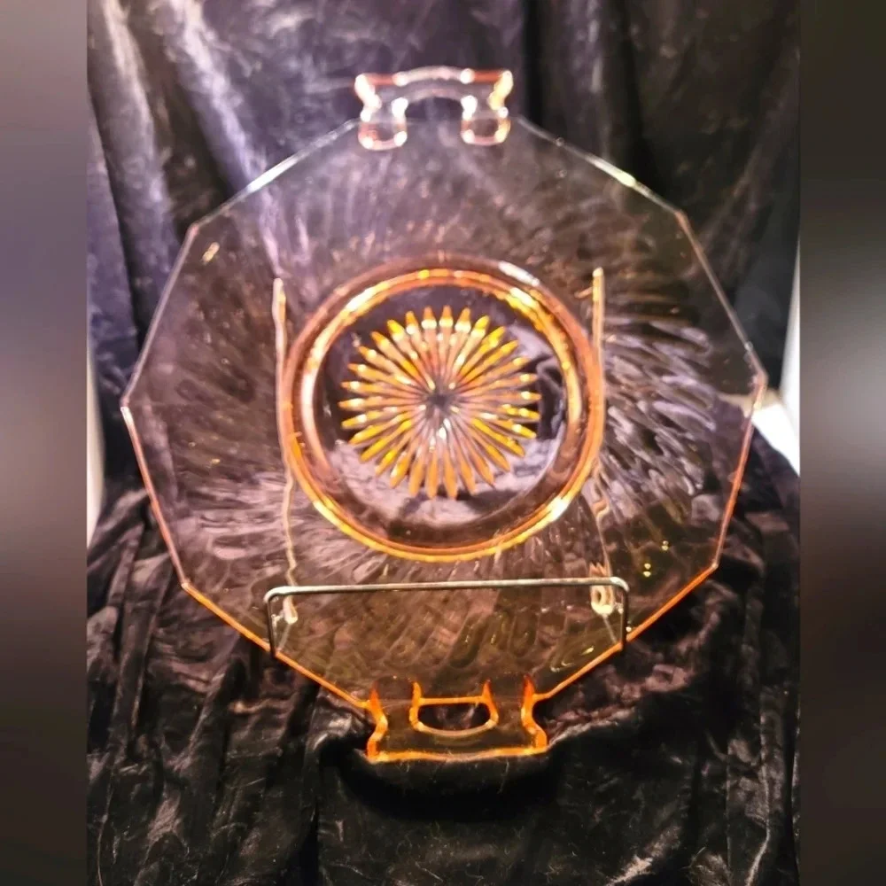 0281. EUC ~ VINTAGE Anchor Hocking Pink Depression Glass Platter 🩷 Miss America